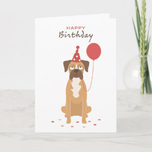 Personalized Boxer Birthday Card, boxer lover card