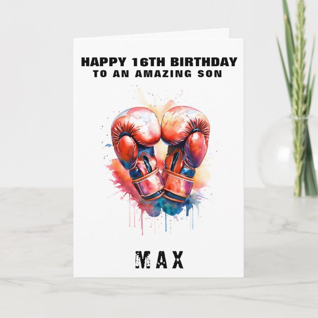 Personalized Boxing Birthday Card – Custom Name &  (Front)