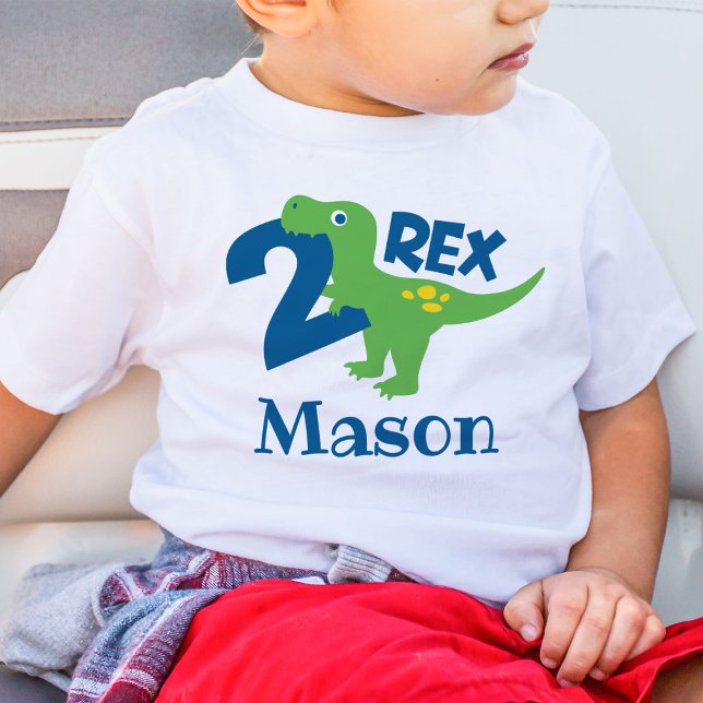 Personalized Boy 2nd Birthday Dinosaur T-Shirt (Creator Uploaded)