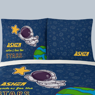 Personalized Boy Astronaut, Star & Space Explorer  Pillowcase