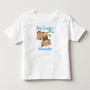 Personalized Boy Monkeys Big Cousin Toddler T-Shirt