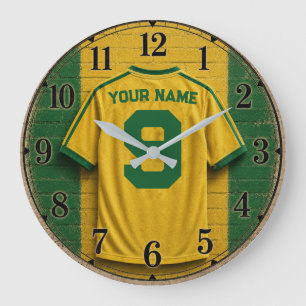 Personalized Brazil Football Jersey Wall Clock C