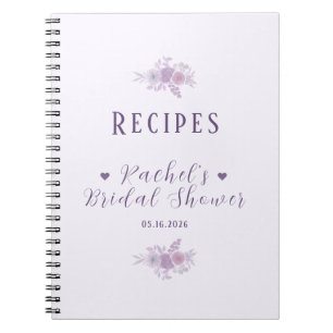 Personalized Bridal Shower Baked Goods Recipe Book
