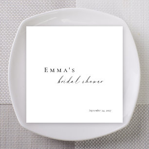 Personalized Bridal Shower Napkins Minimalist
