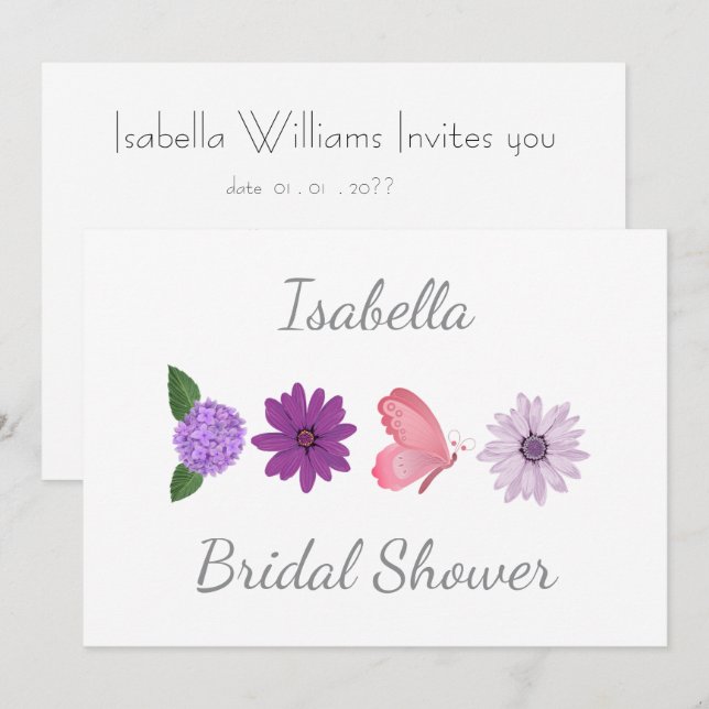 Personalized Bride To Be, Custom Name Hen Party Invitation (Front/Back)