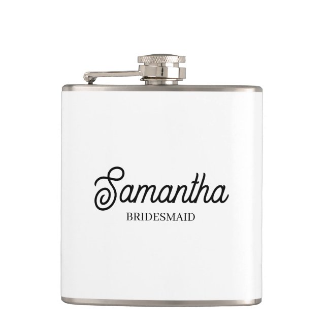 Personalized Bridesmaid Proposal Gift Bachelorette Hip Flask (Front)