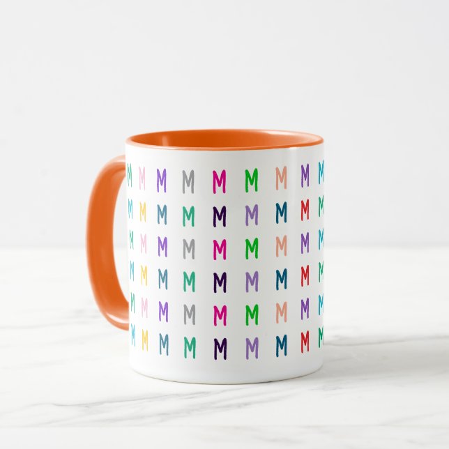 Personalized Bright and Fun Kids Colorful Monogram Mug (Front Left)