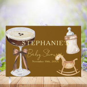 Personalized Brown Espresso Martini Baby Shower Guest Book