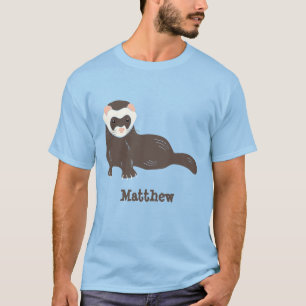Personalized Brown Ferret Graphic T-Shirt
