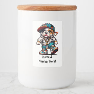 Personalized Bulldog Puppy Treat Food Label