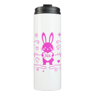 Personalized Bunny Love Heartbeat Thermal Tumbler