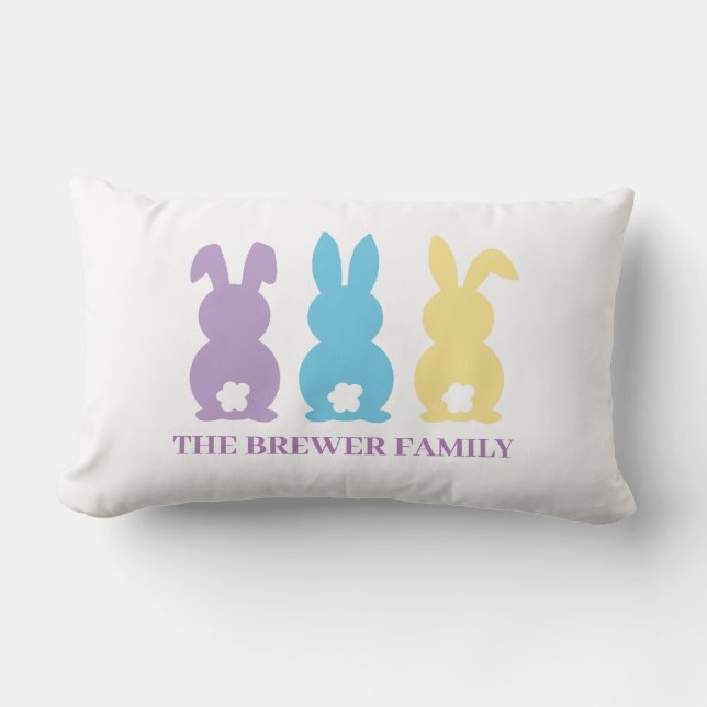 Personalized Bunny Lumbar Pillow (Front)