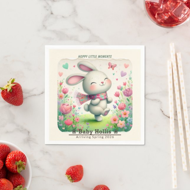 Personalized Bunny Paper Party Napkins (Insitu)
