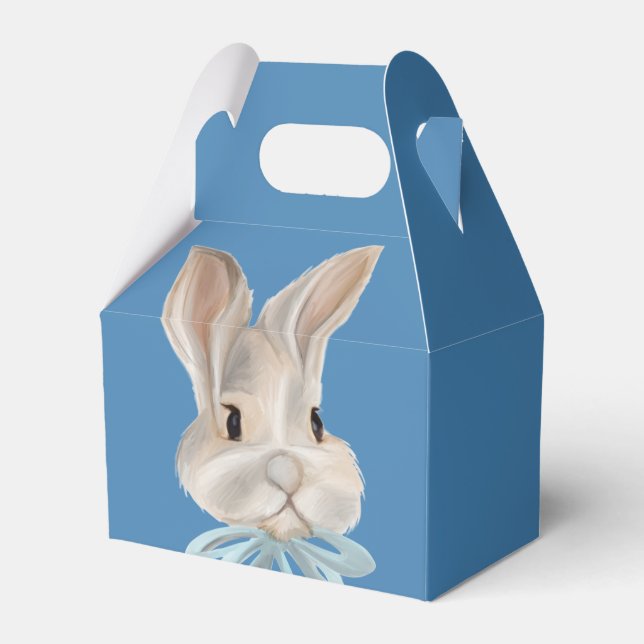 Personalized Bunny Themed Birthday Favour Box (Front Side)