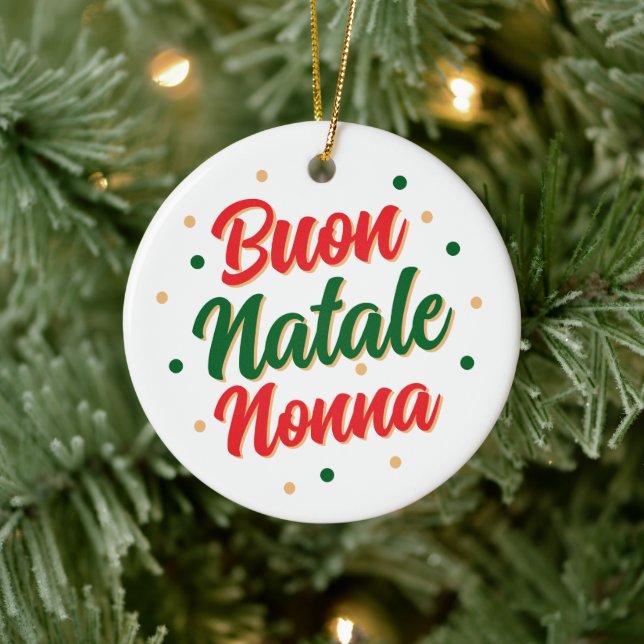 Personalized Buon Natale Nonna  Ceramic Ornament (Tree)