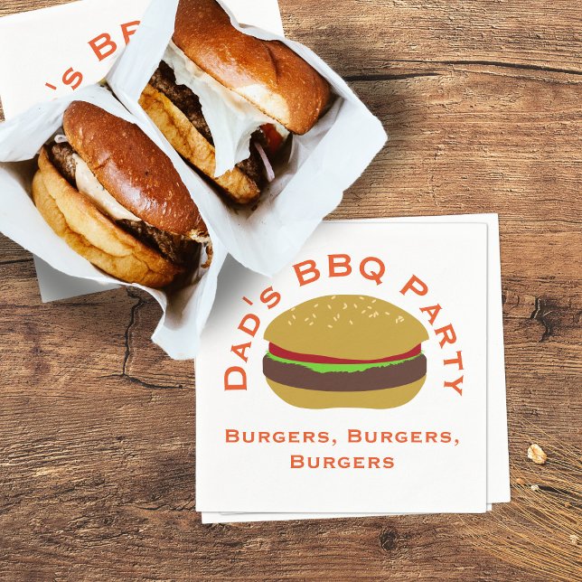 Personalized Burgers Backyard BBQ Paper Napkins (Creator Uploaded)