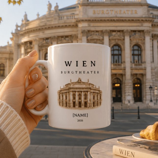Personalized Burgtheater Mug | Name & Year (Deine personalisierte Wien Burgtheater Tasse – stilvoll, einzigartig und mit deinem Namen)