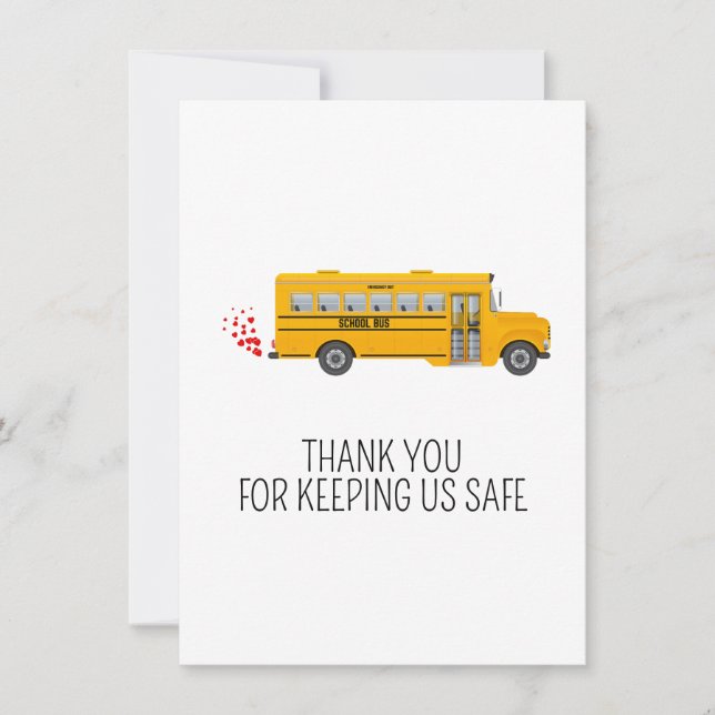 Personalized Bus Driver Appreciation Thank You Card (Front)