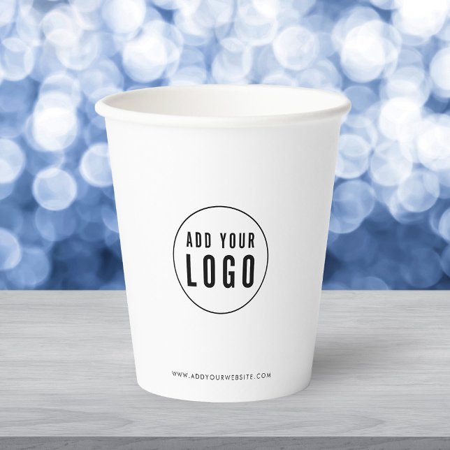Personalized Business Add Logo Modern Minimalist Paper Cups (Creator Uploaded)