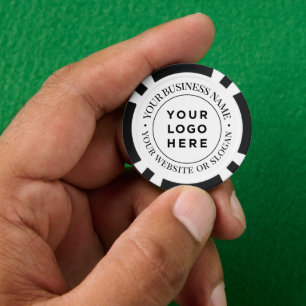 Personalized Business Logo and Text Elegant Poker Chips