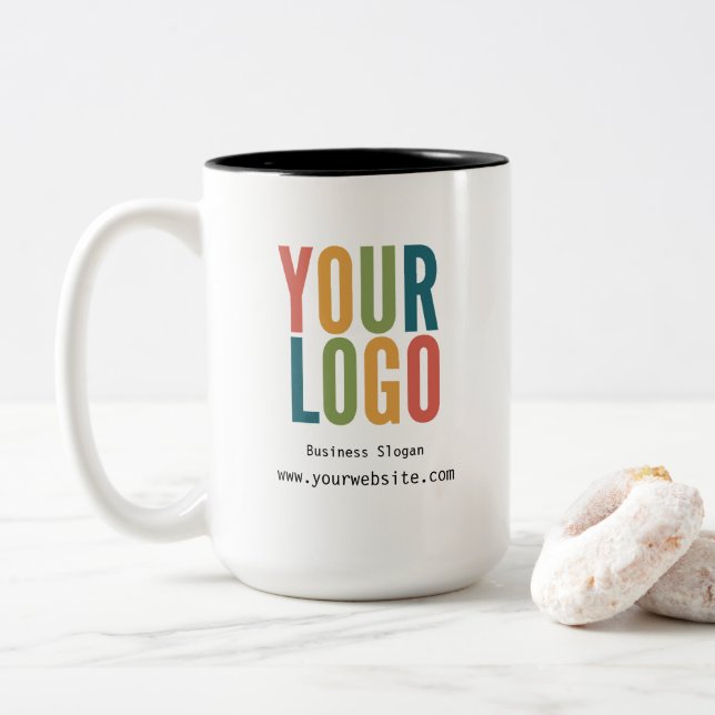 Personalized Business Logo Coffee Mug (With Donut)