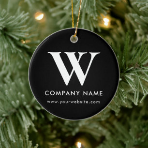 Personalized Business Monogram Logo Website Ceramic Ornament