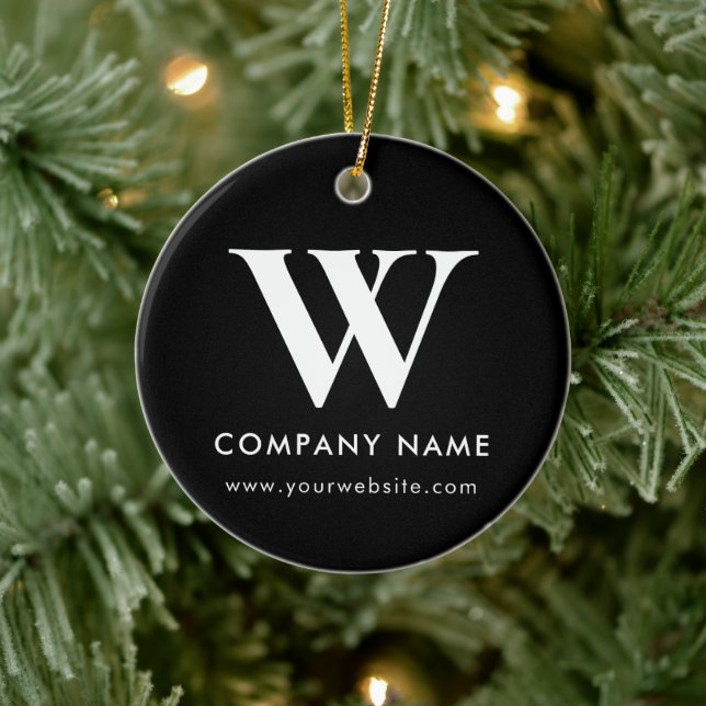 Personalized Business Monogram Logo Website Ceramic Ornament (Tree)