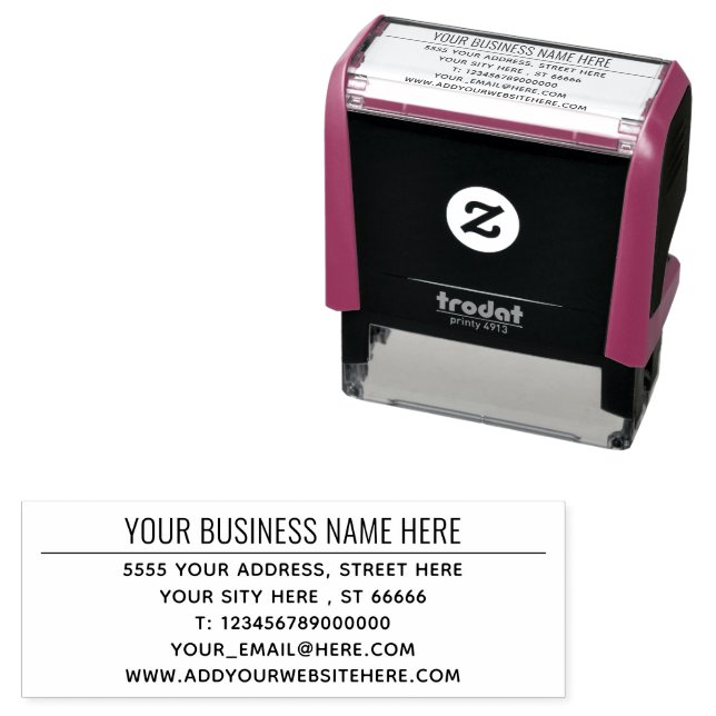 Personalized Business  Name Address Info Stamp (In Situ)