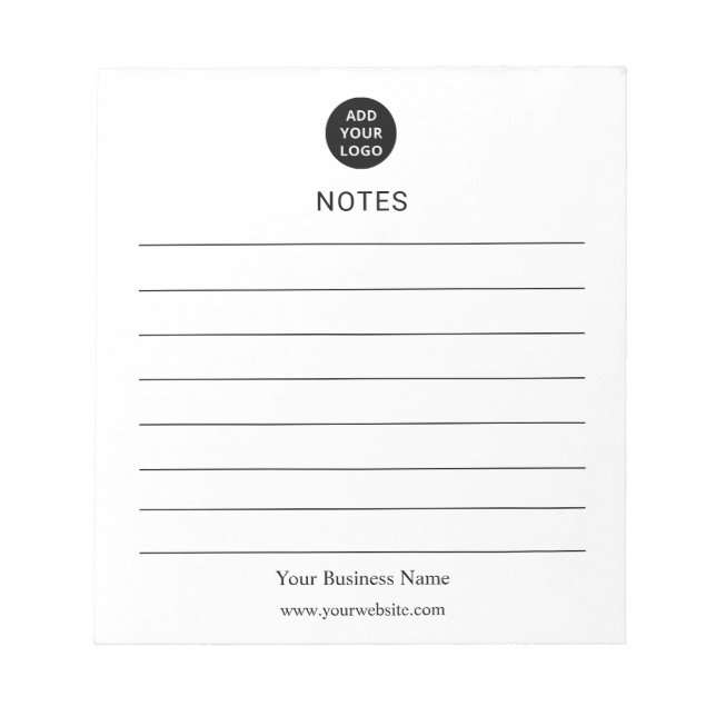Personalized Business Notes Notepad (Front)
