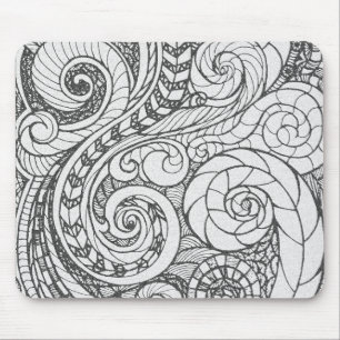 Personalized Busy Art Doodle Design Cover For The Mouse Pad