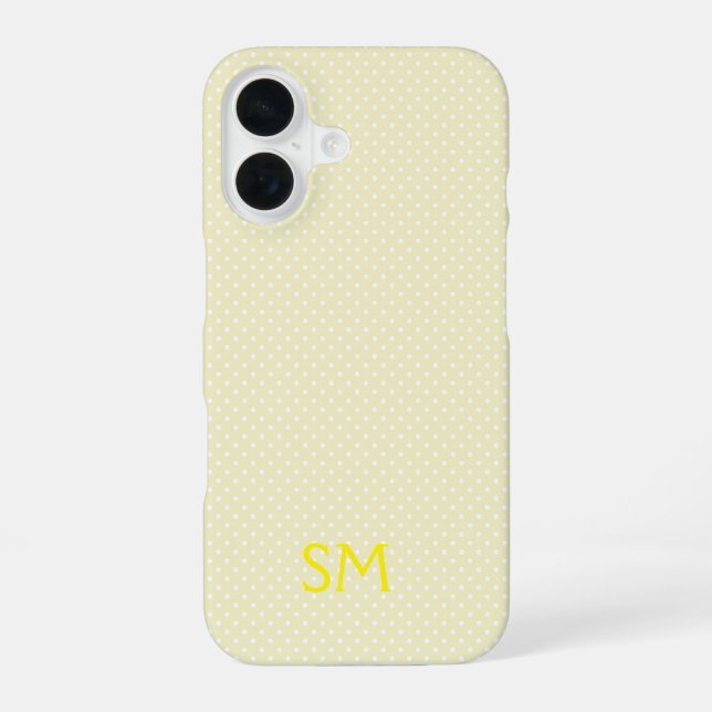 Personalized Butter Yellow Polka Dot Phone Case (Back)