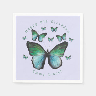 Personalized Butterfly Birthday Napkin