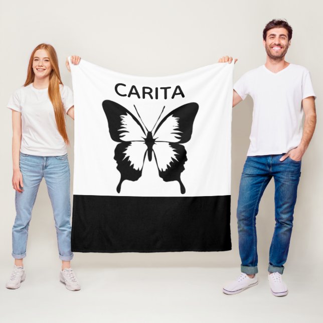 Personalized Butterfly Fleece Blanket (In Situ)