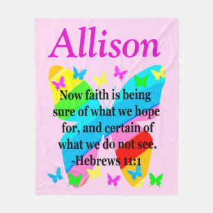 PERSONALIZED BUTTERFLY HEBREWS 11 BLANKET