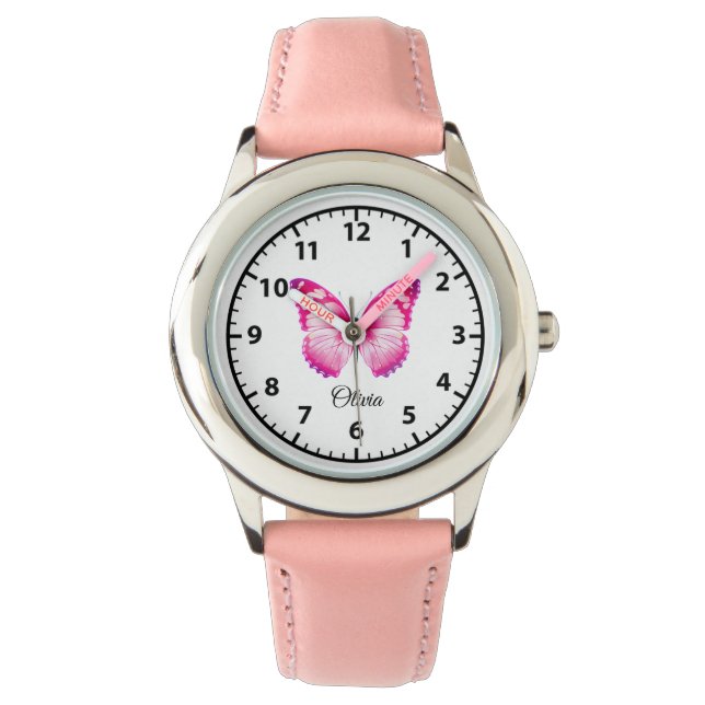 Personalized Butterfly Kids' Watch for Girls (Front)