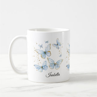 PERSONALIZED Butterfly Mug, Cute Pink Butterfly Coffee Mug