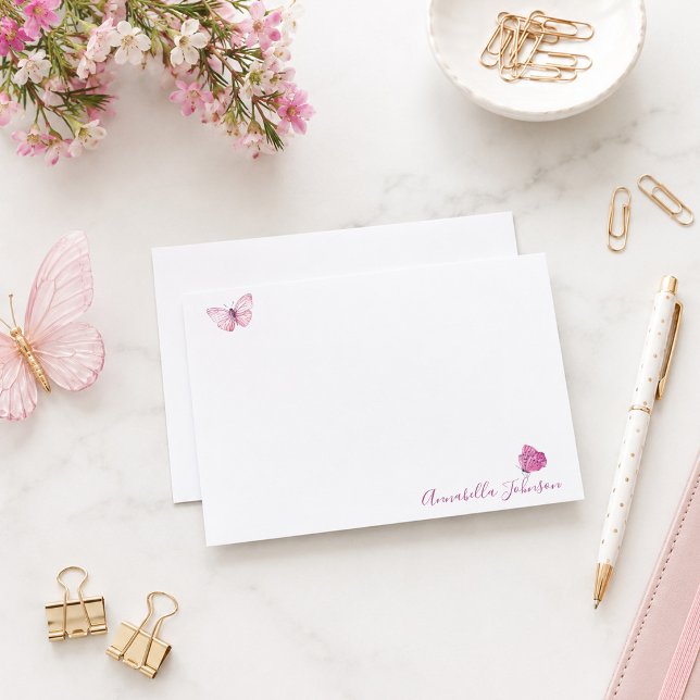 Personalized Butterfly Thank You Note Cards (Creator Uploaded)