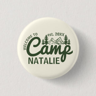 Personalized Camp Bachelorette Party Bridesmaids 3 Cm Round Badge