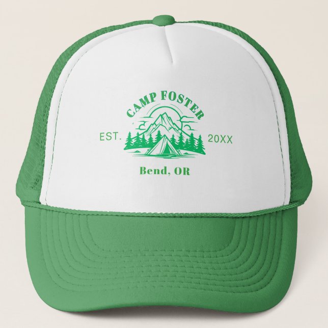 Personalized Camp Trip Hat Custom Summer Family  (Front)