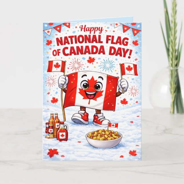 Personalized Canada Flag Day Greeting Card  (Front)