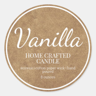 Personalized Candle Label Kraft Background Sticker