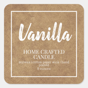 Personalized Candle Label Kraft Background Sticker