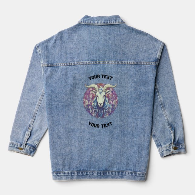 PERSONALIZED Capricorn ZODIAC SIGN  Denim Jacket (Back)