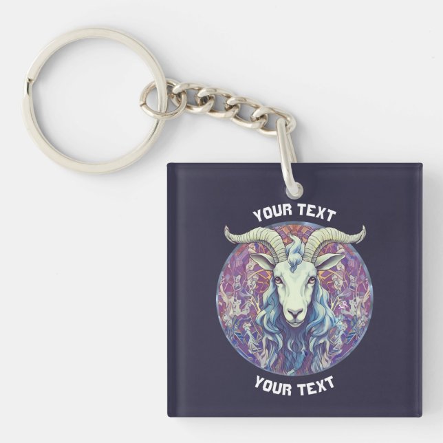 PERSONALIZED CAPRICORN ZODIAC SIGN  KEY RING (Front)