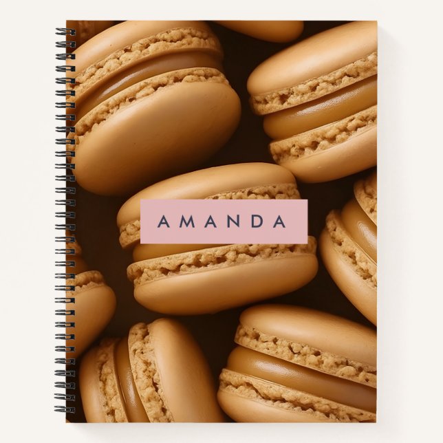Personalized Caramel Macaron Bliss Notebook (Front)