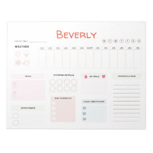 Personalized Caregiving Daily Planner Notepad