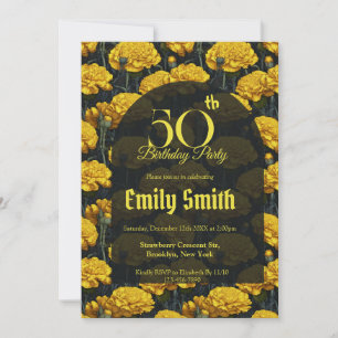 Personalized Carnation Petal Birthday Party Invitation