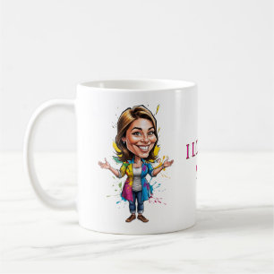 Personalized Cartoon Mom & Daughter Art Gift Coffee Mug