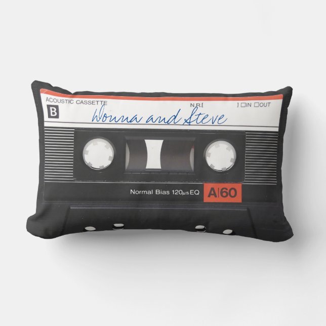 personalized cassette mixtape throw pillow (Front)