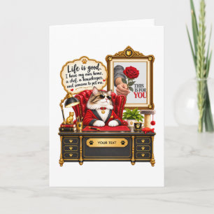 Personalized Cat Boss Photo Design Card